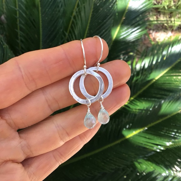 Sterling Silver Aquamarine Sundance Charm Earrings - Picture 5 of 7